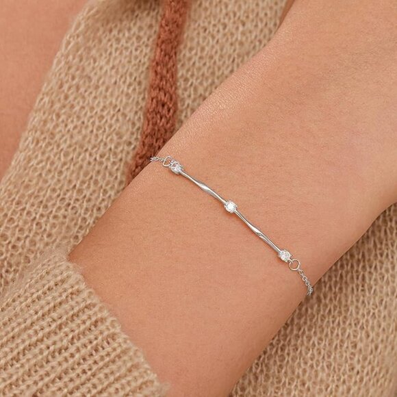 Infinity Twisted Link Bracelet 925 Sterling Silver Adjustable NWT - Picture 2 of 5